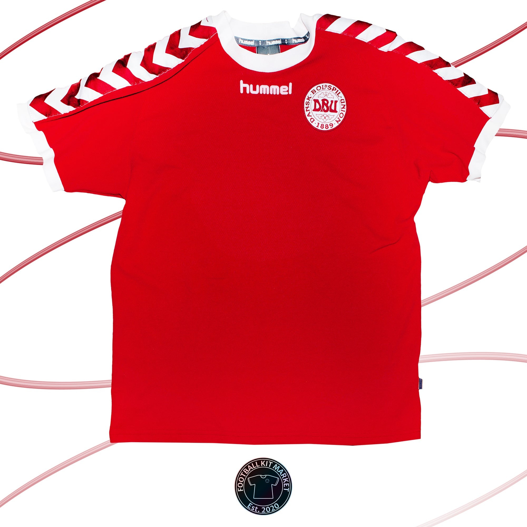Genuine DENMARK Home Shirt (2002-2003) - HUMMEL (L) - Product Image from Football Kit Market