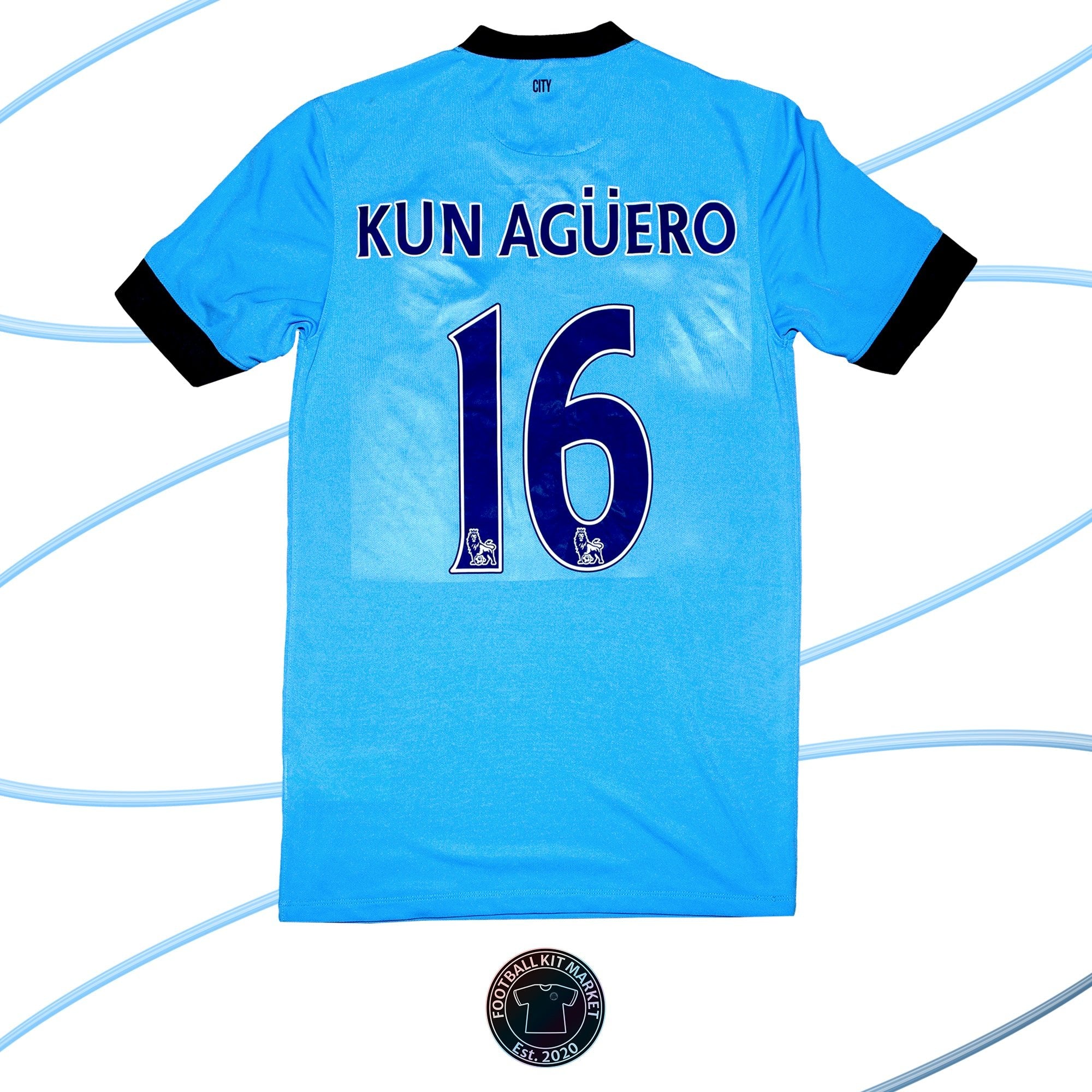 Genuine MANCHESTER CITY Home Shirt KUN AGUERO (2014-2015) - NIKE (S) - Product Image from Football Kit Market