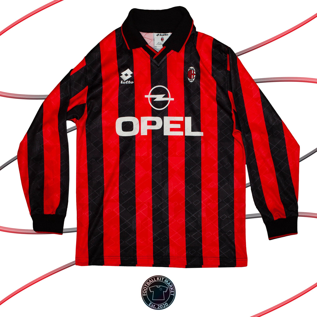 Genuine AC MILAN Home (1995-1996) - LOTTO (L) - Product Image from Football Kit Market