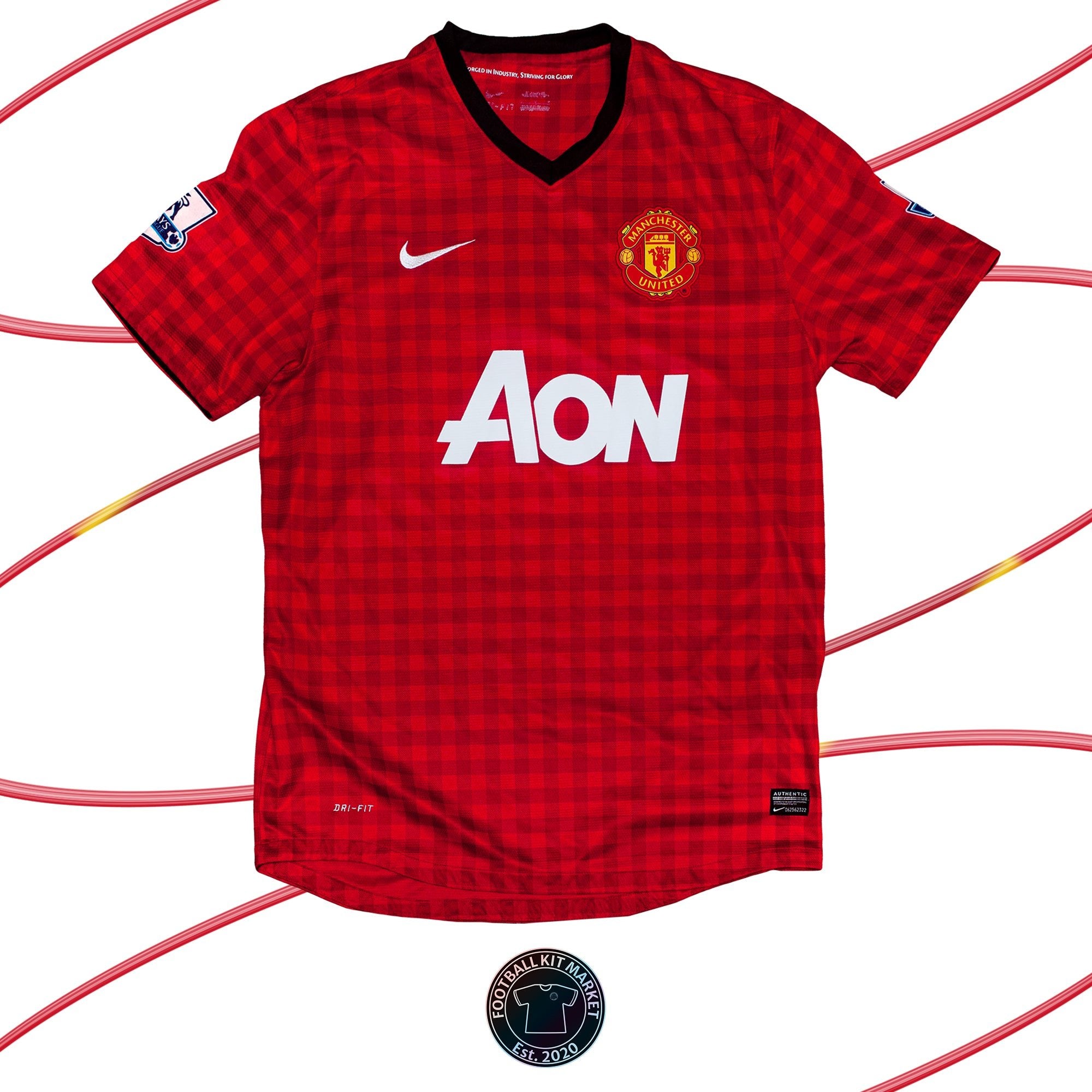 Genuine MANCHESTER UNITED Home Shirt VALENCIA (2012-2013) - NIKE (L) - Product Image from Football Kit Market
