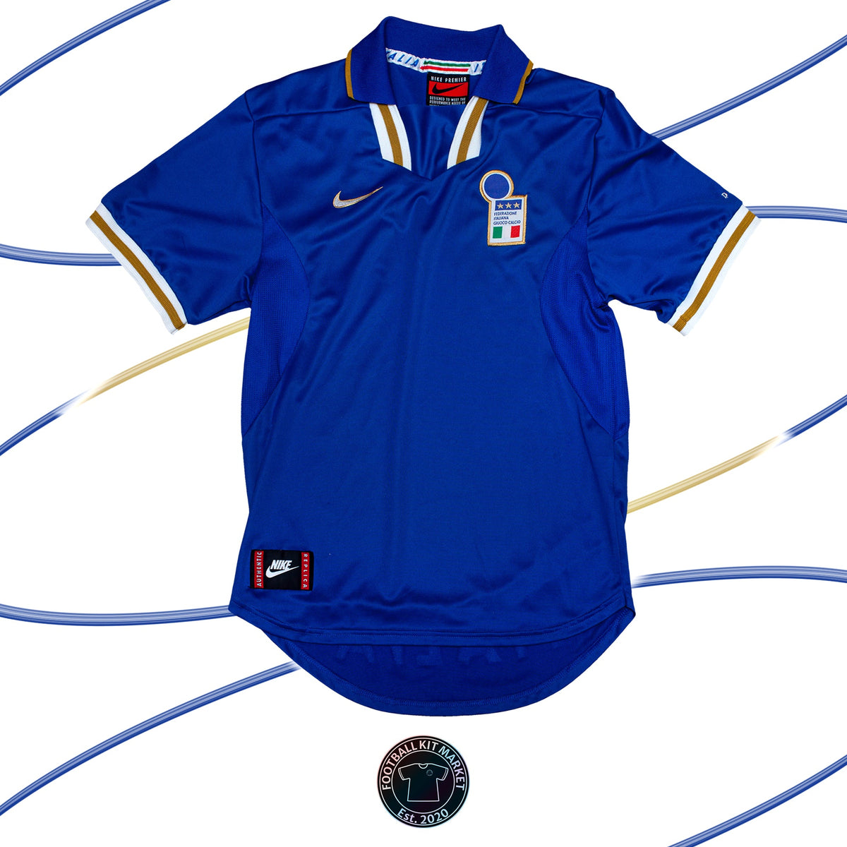 Genuine ITALY Home Shirt (1996-1997) - NIKE (S) - Product Image from Football Kit Market