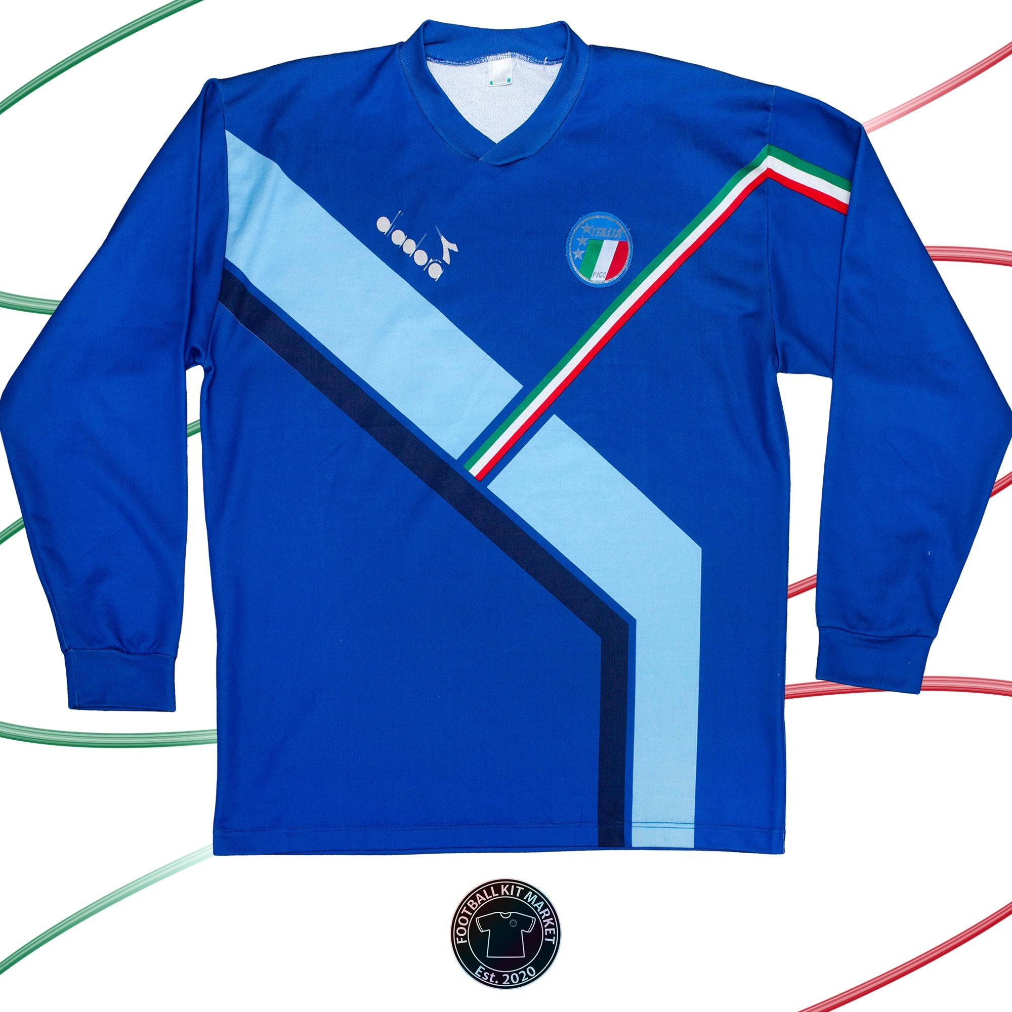Genuine ITALY Training Shirt (1990-1992) - DIADORA (XL) - Product Image from Football Kit Market