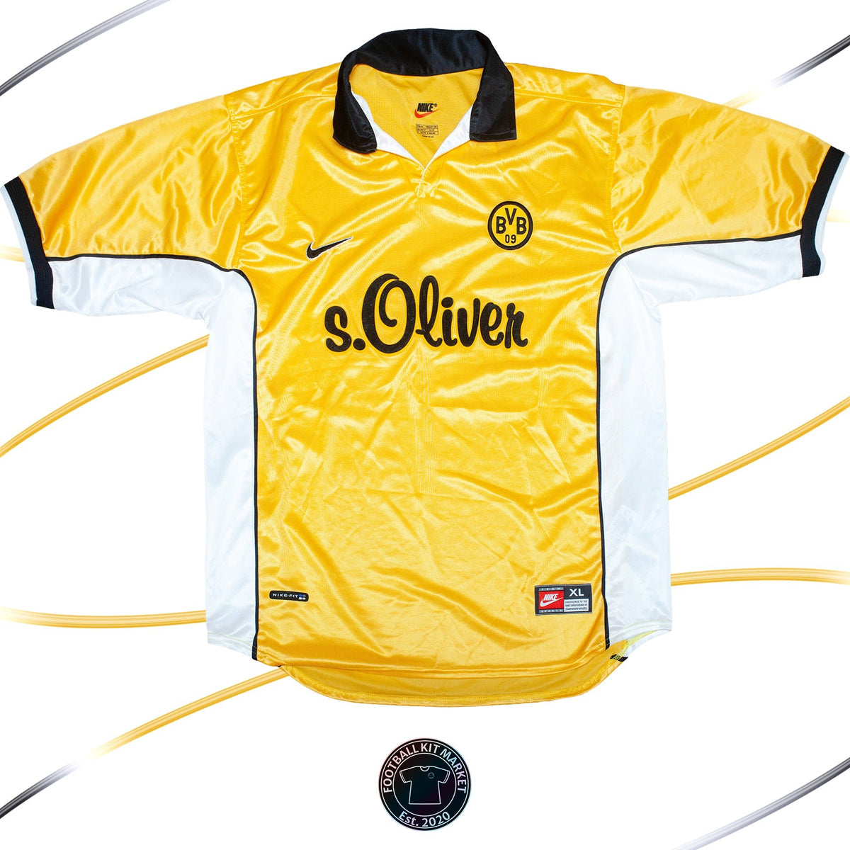 Genuine BORUSSIA DORTMUND Home Shirt (1998-2000) - NIKE (XL) - Product Image from Football Kit Market