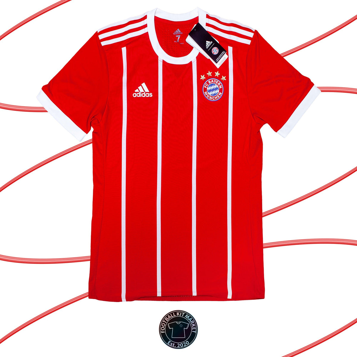 Genuine BAYERN MUNICH Home Shirt (2017-2018) - ADIDAS (Size 7 Player Issue - M/L) - Product Image from Football Kit Market