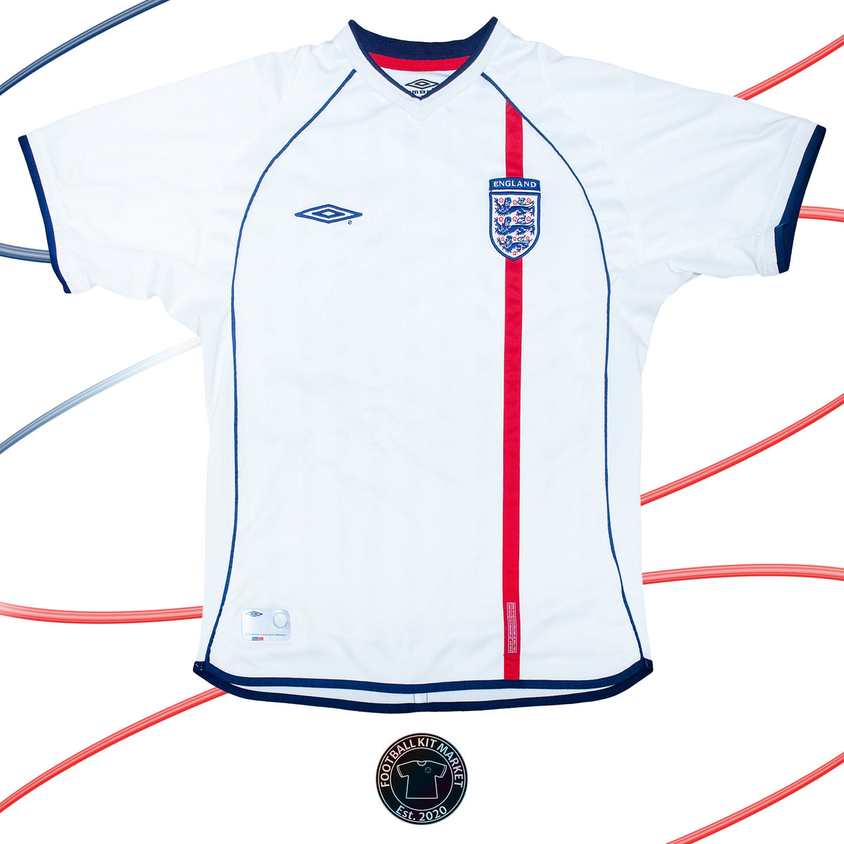 Genuine ENGLAND Home Shirt (2001-2003) - UMBRO (L) - Product Image from Football Kit Market