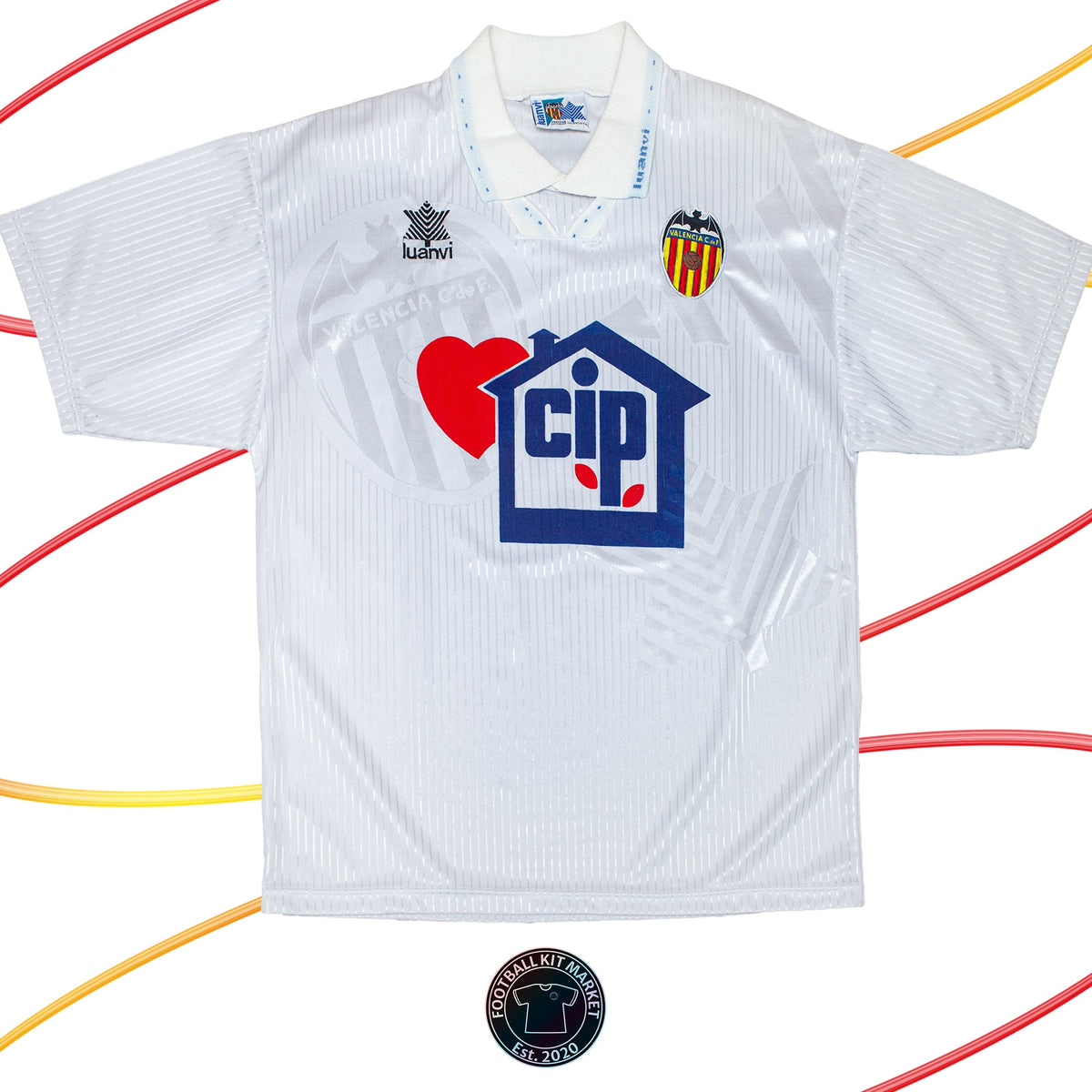 Genuine VALENCIA Home Shirt (1994-1995) - IUANVI (L) - Product Image from Football Kit Market