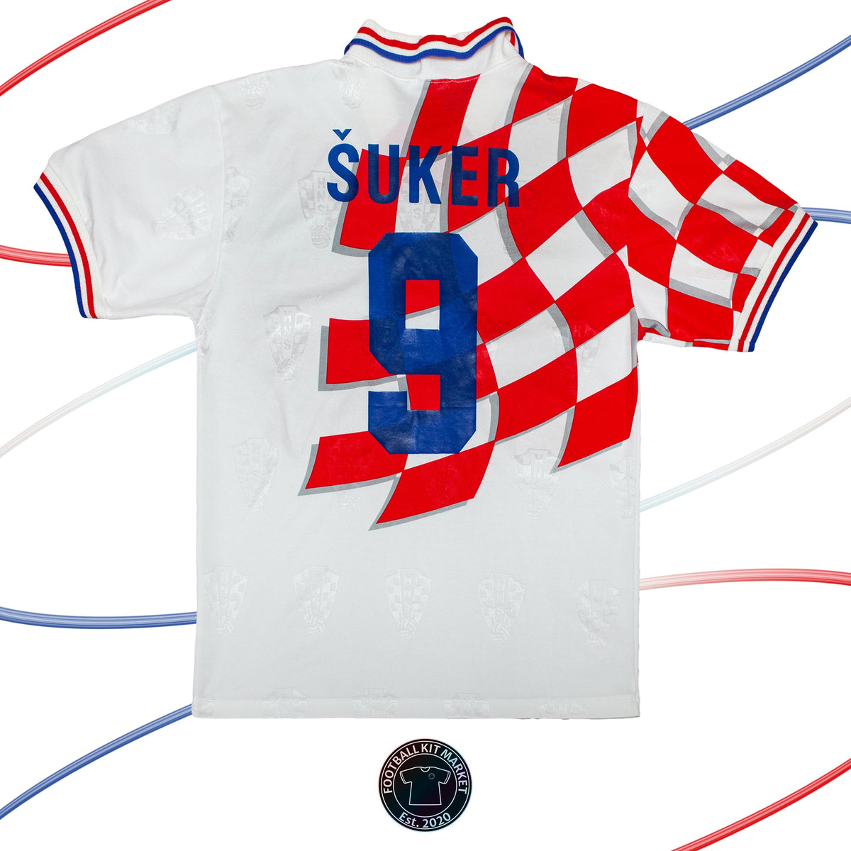Genuine CROATIA Home Shirt SUKER (1998-2000) - LOTTO (L) - Product Image from Football Kit Market