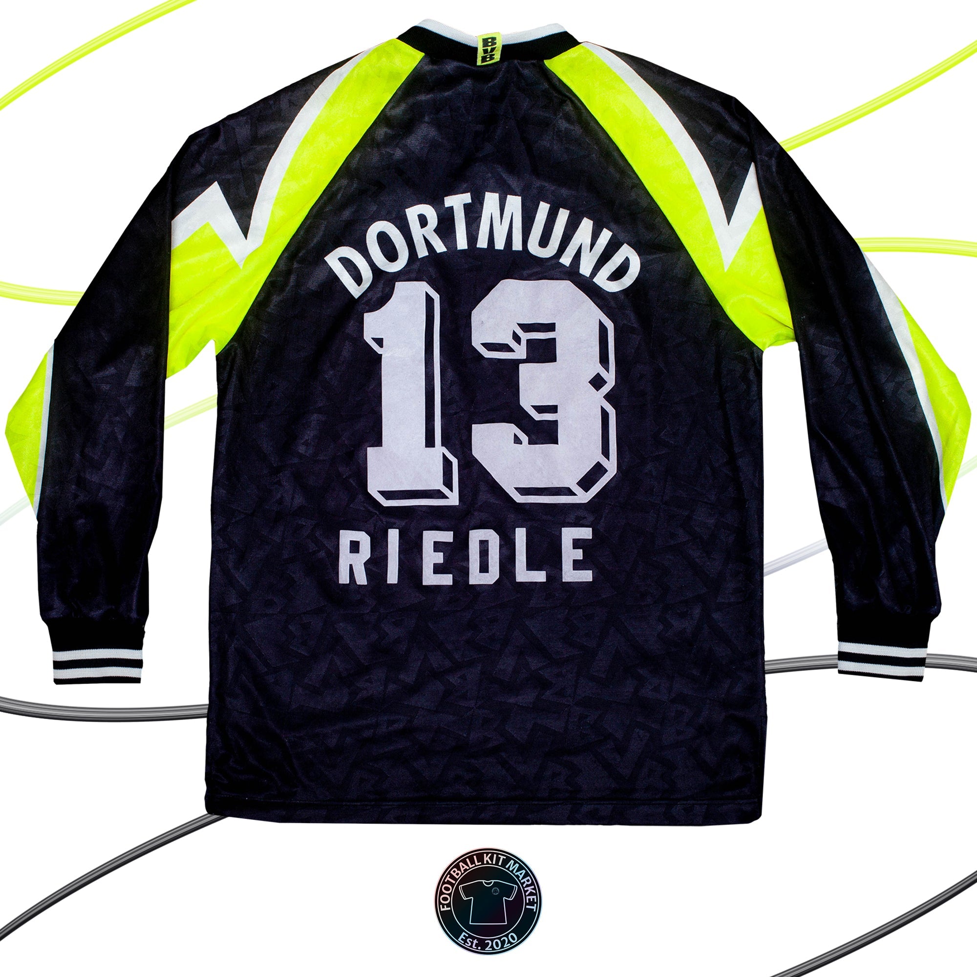 Genuine BORUSSIA DORTMUND Away Shirt RIEDLE (1995-1996) - NIKE (M) - Product Image from Football Kit Market